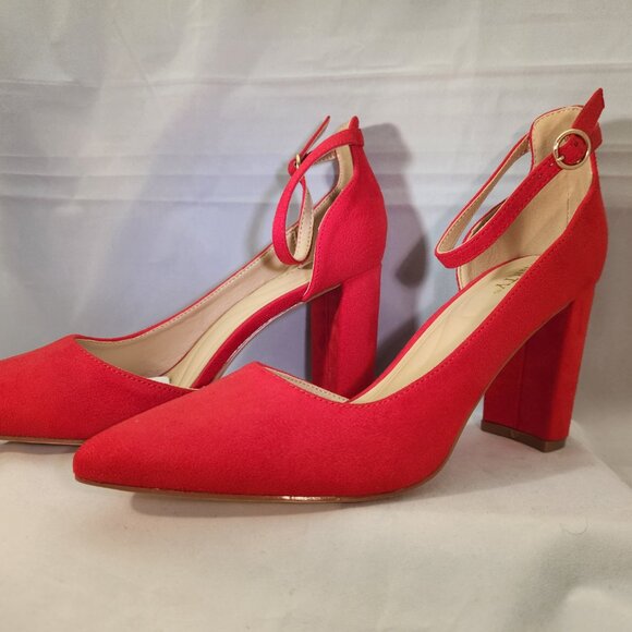 New Closed Toe Pumps 3-Inch Chunky Heels Pumps Ankle Strap Dress Wedding Shoes - Picture 3 of 9